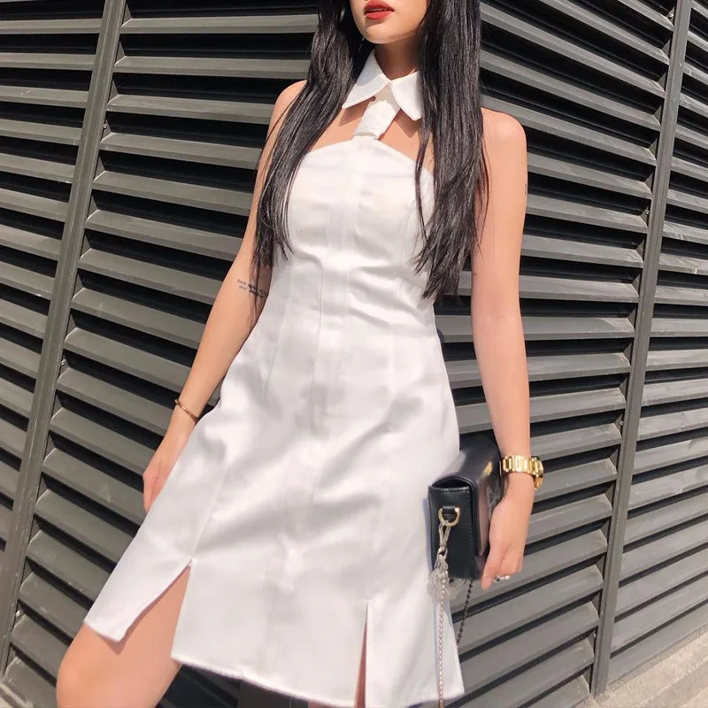 

Женское платье-поло без рукавов, с открытыми плечами