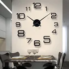 Горячая Распродажа Diy настенные часы 3d акриловая Зеркальная Наклейка для гостиной кварцевые часы в европейском стиле Бесплатная доставка