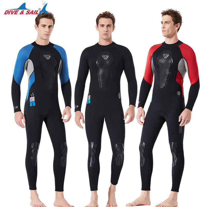 

Men's One Piece 3MM Neoprene Diving Wetsuit Long Sleeve Elastic Warm Surfing Spearfishing Wet Suits Full Body Rashguard Suit