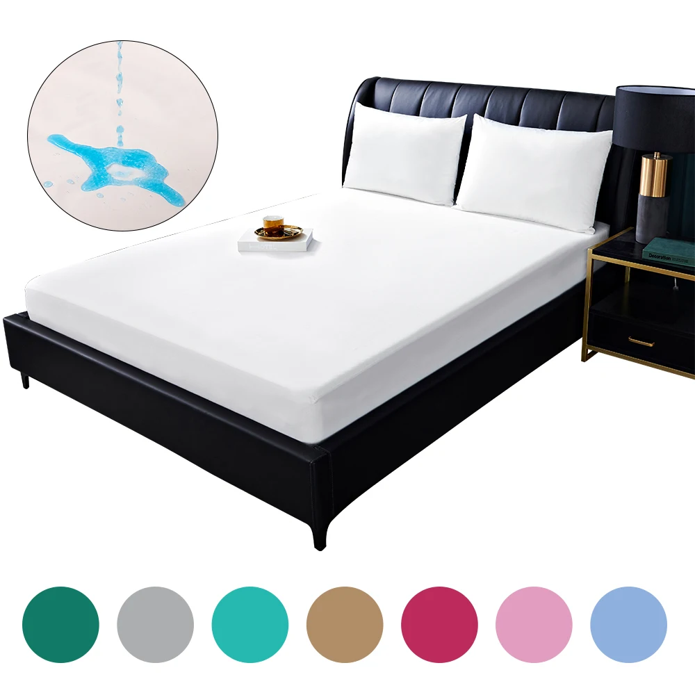 Новинка 2020 года водонепроницаемый наматрасник из тенсела с принтом однотонный