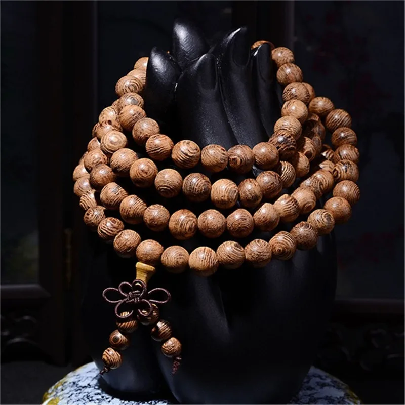

Vietnam Aloes Wood Bracelet With Tiger Skin Stripes Buddha Beads Bracelet For Men And Women Lovers Fragrance Wood Bracelet