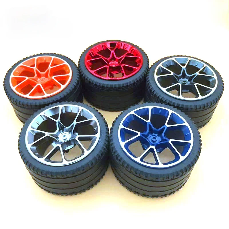 

4Pcs High-Tech Wheel Hub RIM WIDE DIA. 62.3X42mm & Tire 81.6x44mm ZR Straight Tread Fit For 42083 MOC Building Blocks Brick Cars