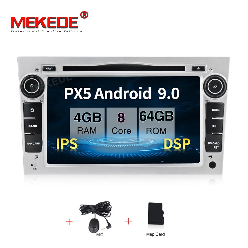 MEKEDE ips DSP 2 Din автомобильный радиоприемник Android 9,0 автомобильный dvd-плеер для Opel Corsa Vectra C D Meriva Vivaro Tigra навигационный GPS радиоприемник 16G карта - Цвет: 64G CAR DVD