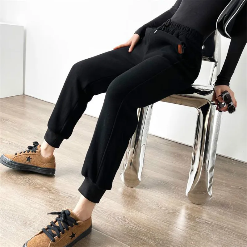 

Peatacle Plus Cashmere Thicken Sports Trousers Women Loose Winter Casual Running Training