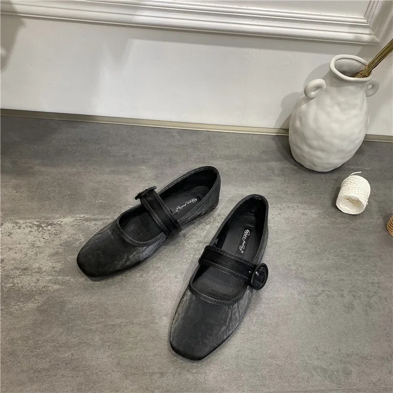 

Shallow Mouth Shoes Woman 2021 Soft Square Toe Casual Female Sneakers Flats Autumn All-Match New Moccasin Dress Fall PU Lace-Up