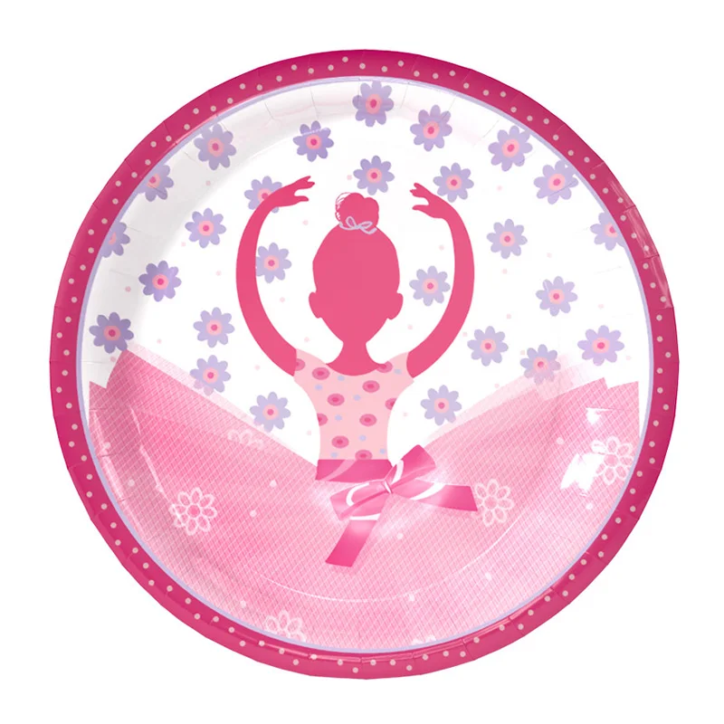 ballet girl 7 inch 6 шт./партия, 7 дюймов, 9 дюймов, новые милые бумажные тарелки с изображением животных из джунглей, тарелки для вечеринки с животными, для детей, товары для дня рождения - Цвет: ballet girl 7 inch
