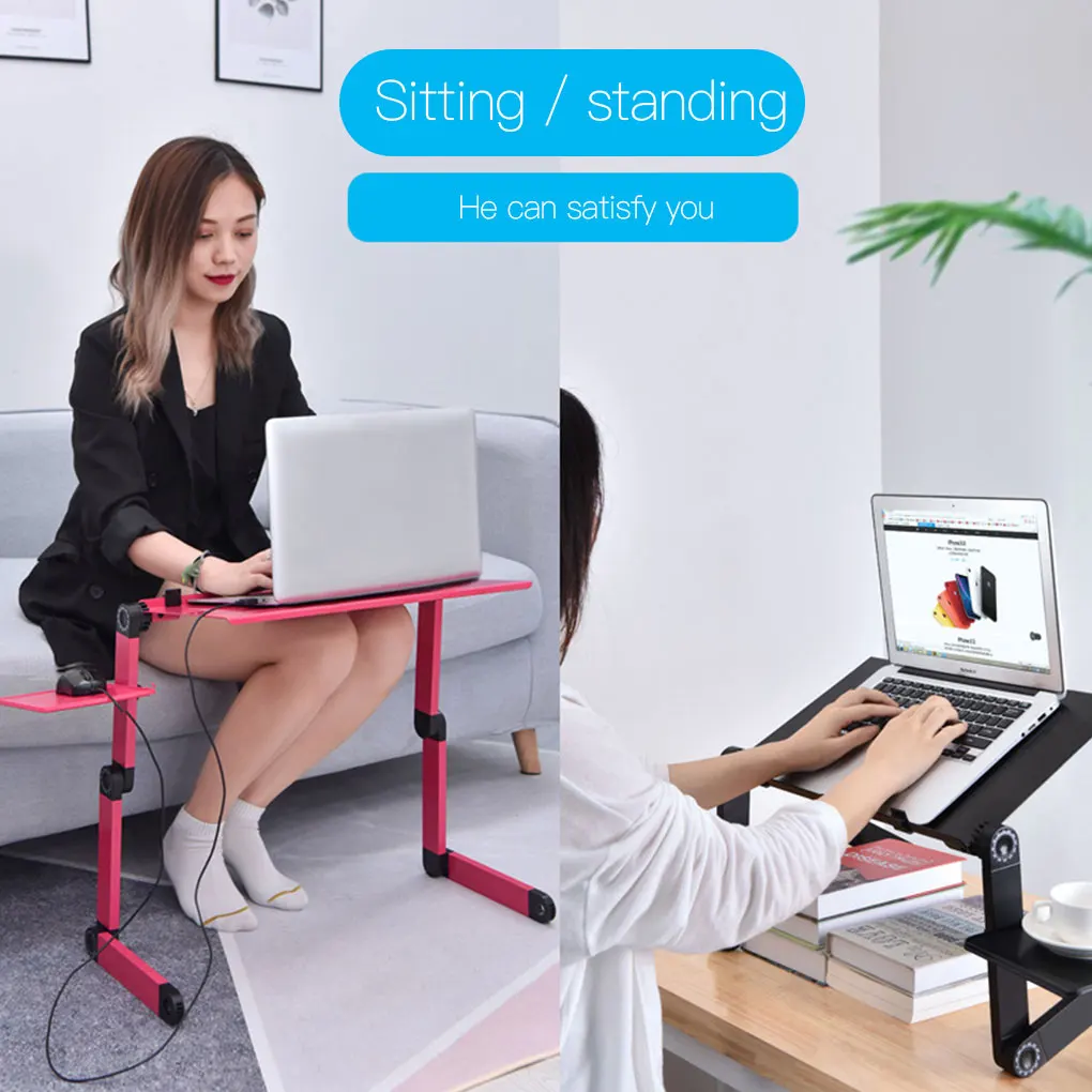 

Adjustable Laptop Desk Stand Portable Aluminum Ergonomic Lapdesk For TV Bed Sofa PC Notebook Table Desk Stand With Mouse Pad