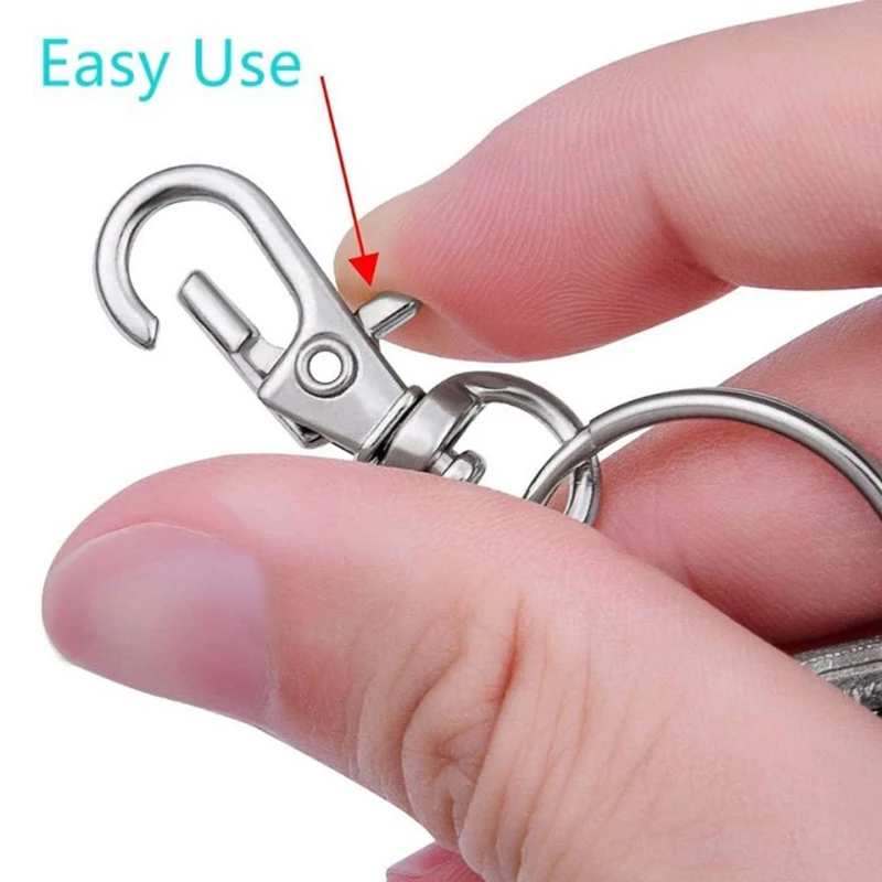 120 Pieces Swivel Clasps Bright Key Rings Metal Lanyard Snap Hooks Lobster Claw for Keychain Crafting | Украшения и аксессуары