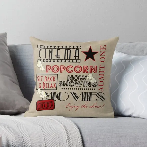 

Movie Theater Cinema Admit one ticket Pi Soft Decorative Throw Pillow Cover for Home Pillows NOT Included