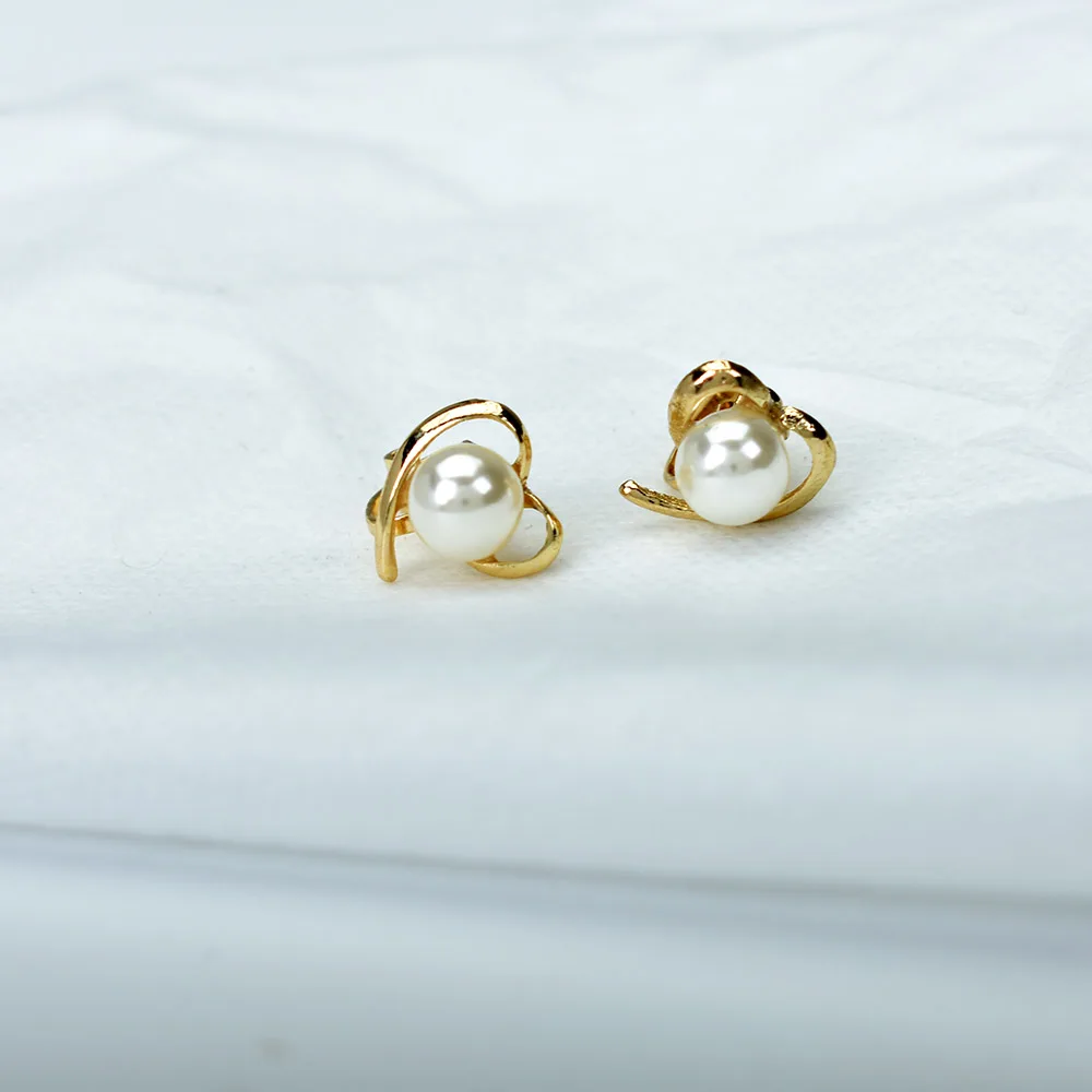 Женские серьги-клипсы с искусственным жемчугом Ювелирное Украшение золотого