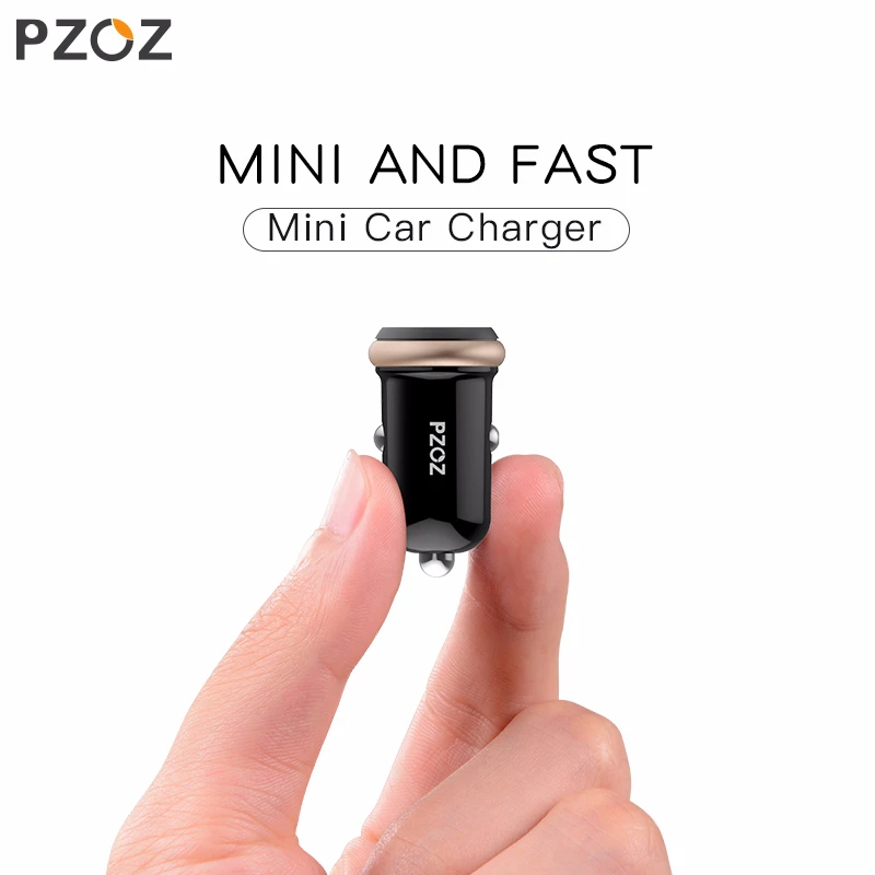 PZOZ мини USB Автомобильное зарядное устройство двойной USB 3.1A зарядка мобильного телефона планшета gps универсальная Быстрая зарядка автомобиля-зарядное устройство адаптер Аксессуары