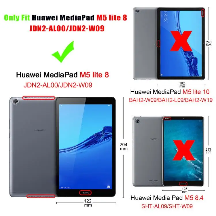 Чехол для huawei Mediapad M5 lite 8,0 JDN2-W09 JDN2-AL00 чехол для планшета huawei Mediapad m5 lite 8 Чехол+ пленка подарки