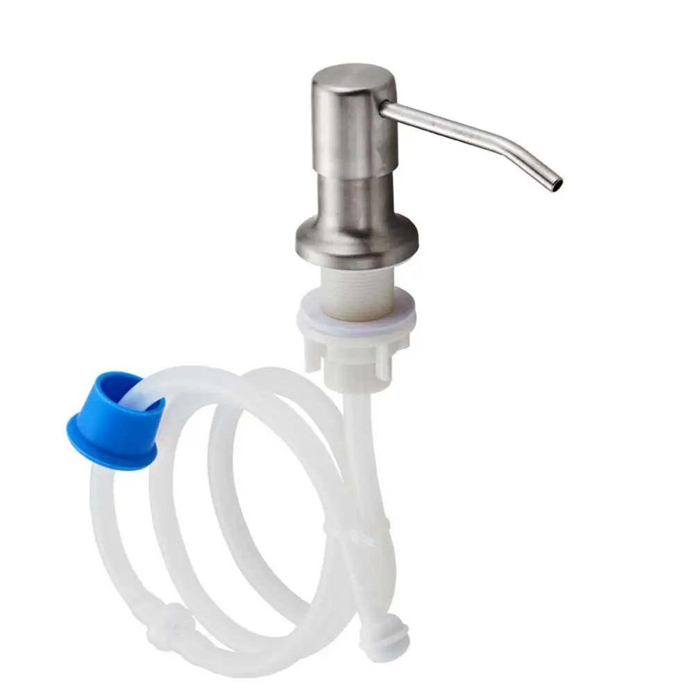 

304 stainless steel sink soap dispenser pump head extension silicone tube bathroom hand washing cleaning soap dispenser