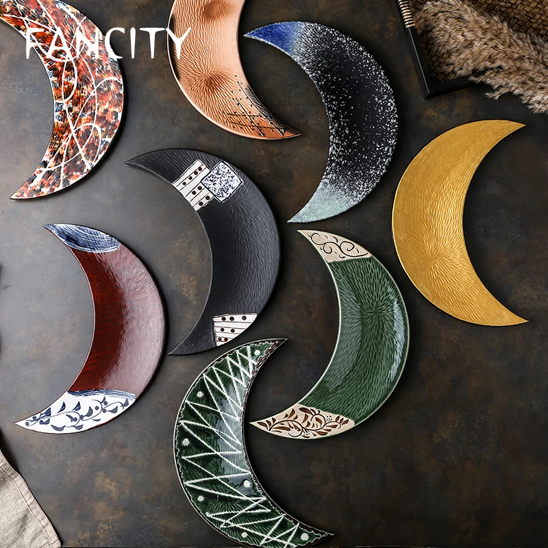 Креативная керамическая тарелка FANCITY для суши в виде Луны сашими коммерческая