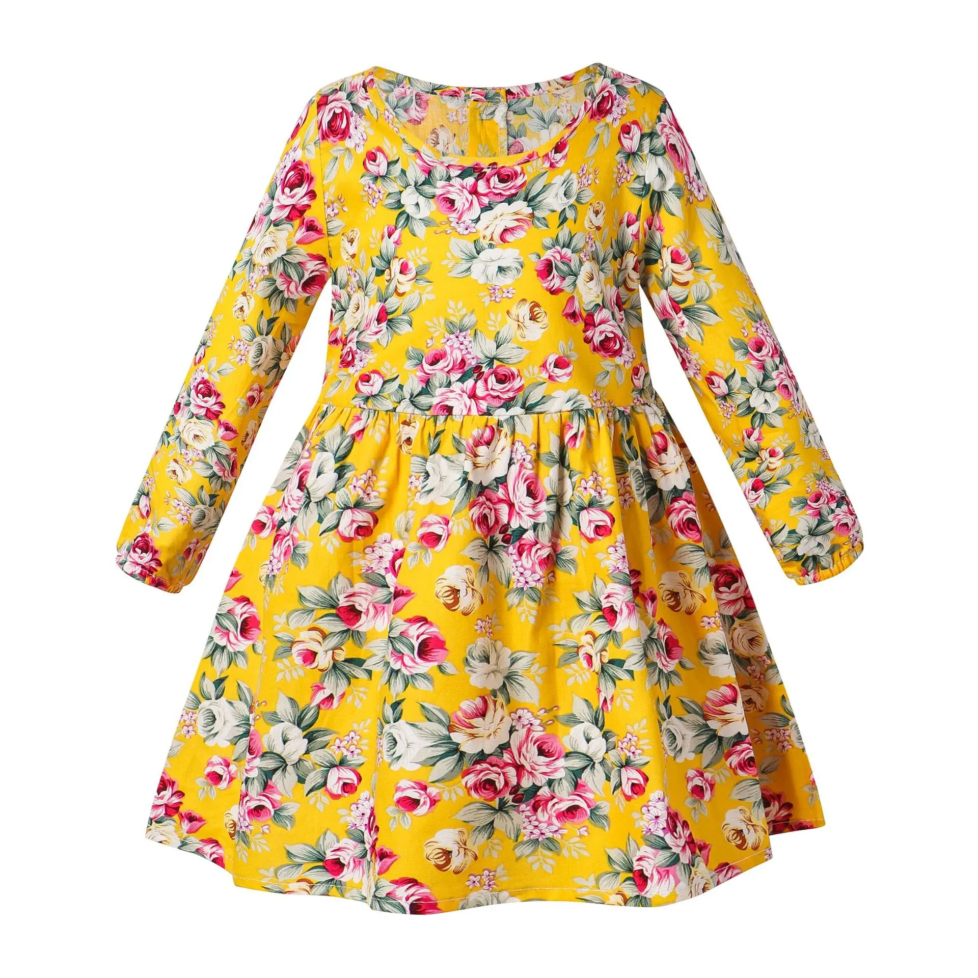 

Girls' Cotton Wear Summer Floral Dress Children's Spring Autumn Long Sleeve Skirt Vestido Kids Dresses For Girls New Arrivals