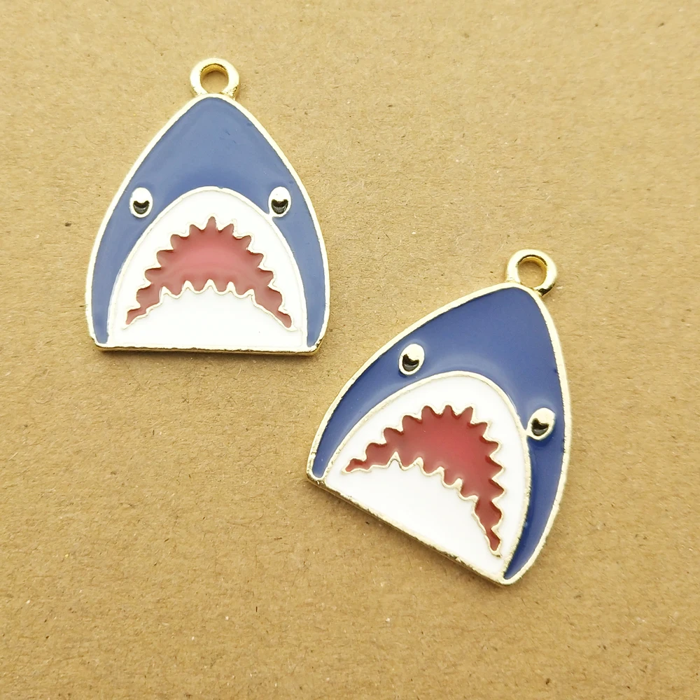 10 шт. 21x27 мм эмалью в виде акулы для изготовления браслета Ассорти ювелирные