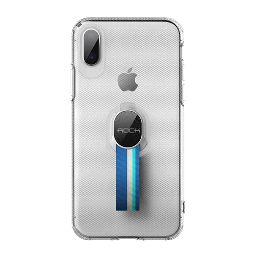 Защитный чехол ROCK Moc для iPhone X, 7, 8 Plus, Капа со съемным ремешком, кольцо на палец, работающее с другим магнитным держателем, распродажа - Цвет: Transparent Case