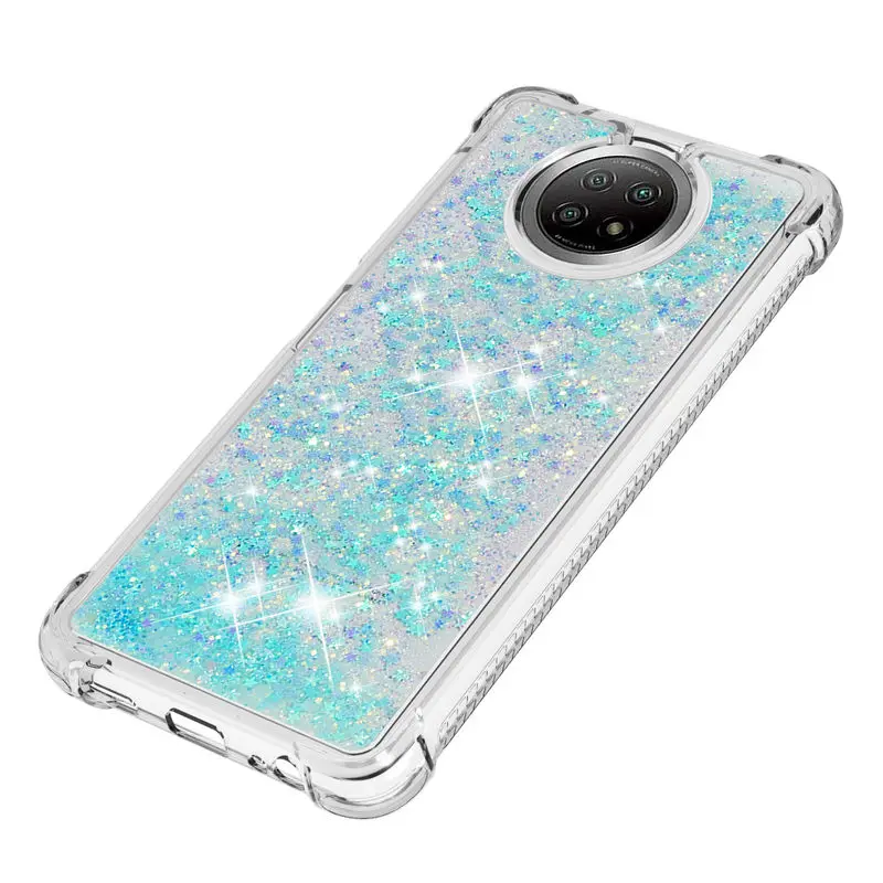 

For Redmi Note 9 5G Case Fashion Transparent Glitter quicksand Silicone Shockproof Back Cover For Redmi Note 9 5G Phone Case