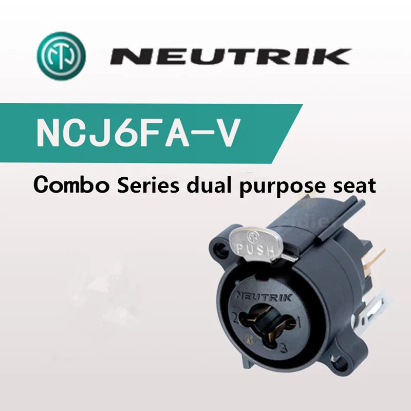 

Neutrik NCJ6FA-V Carnon XLR and 6.35 earphone combined socket with push bolt