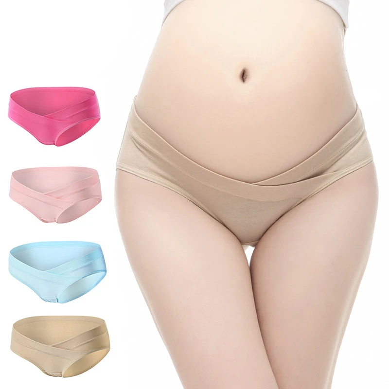 4 шт./лот хлопковое U образное нижнее белье с заниженной талией для беременных