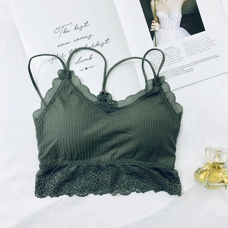 

Women's Harness Bra Tank Up European Style Cotton Underwear Fashion Tops Sexy Top Female Lace Top Bra Sport Seamless Underwea