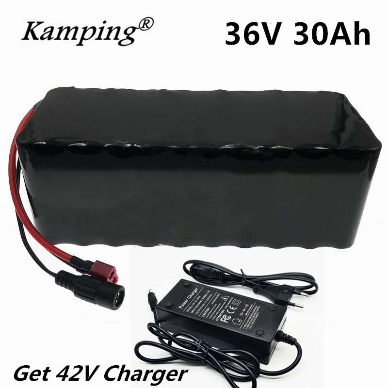 

KAM PING 36V 30Ah Electric Bicycle Battery Built-in 20A BMS Lithium Battery Pack 36 Volt 2A Charging Ebike Battery + Charger