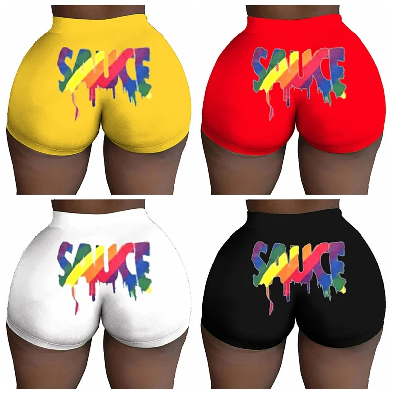 

Summer New Style Women's Printed Color Pattern Personalized Shorts Women's Plus Size Casual Sports
