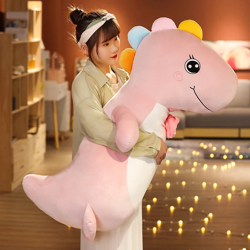 Новинка 60/90 см большой длинный милый динозавр плюшевые игрушки мягкие Мультяшные