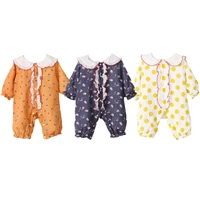 long sleeve dot tracksuit flower romper baby boys doll collar clothes for newborns baby girl clothes clothes for newborns