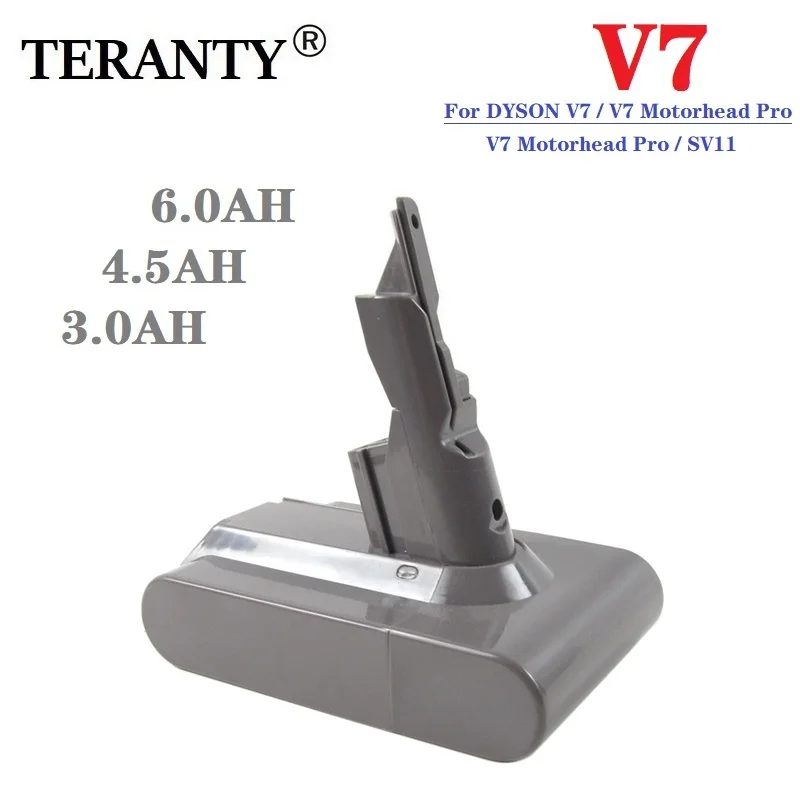 

21.6V 3.0Ah/4.5Ah/6.0Ah Li-lon Rechargeable Battery For Dyson V7 FLUFFY V7 Animal V7 Pro Vacuum Cleaner Replacement Battery L70