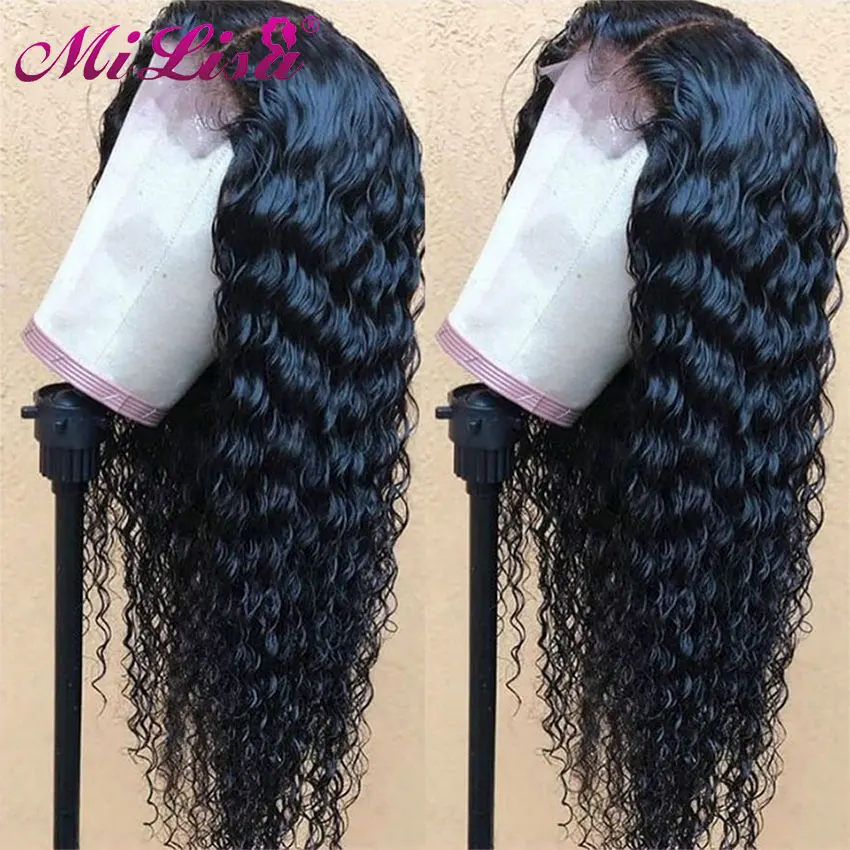 Парики Mi Lisa с глубокой волной для женщин фронтальные натуральные волосы 30 дюймов