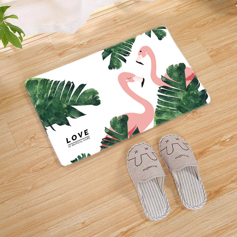 Красивый коврик для двери с тропическим фламинго пальмовый лист цветок ананас