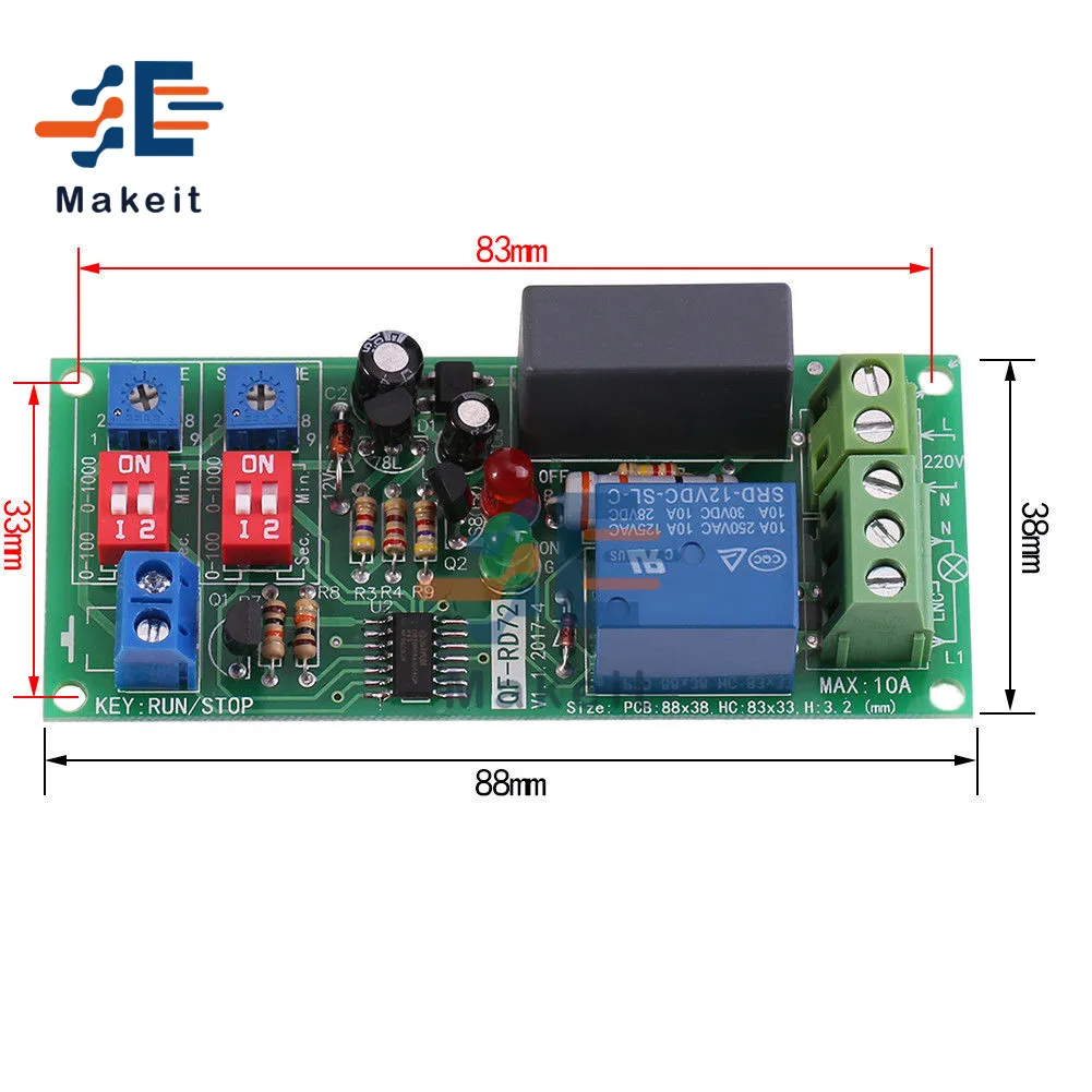 AC 100V-250V 100V 110V 120V 220V 230V 240V цикл повторить вкл/выкл триггерный релейный модуль с