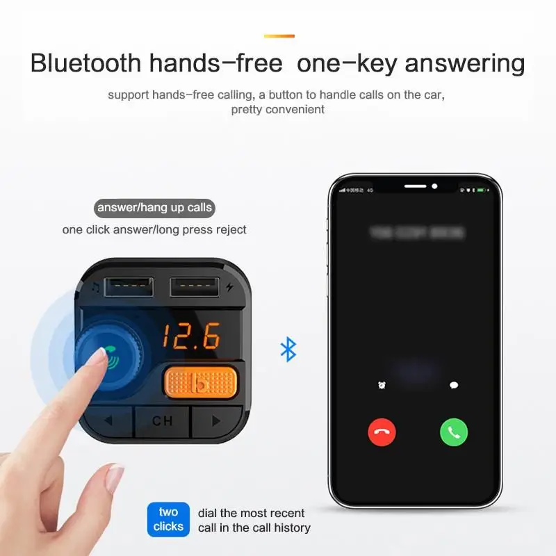 Bluetooth 5 0 беспроводной автомобильный fm-передатчик двойной 3.4A USB Автомобильное