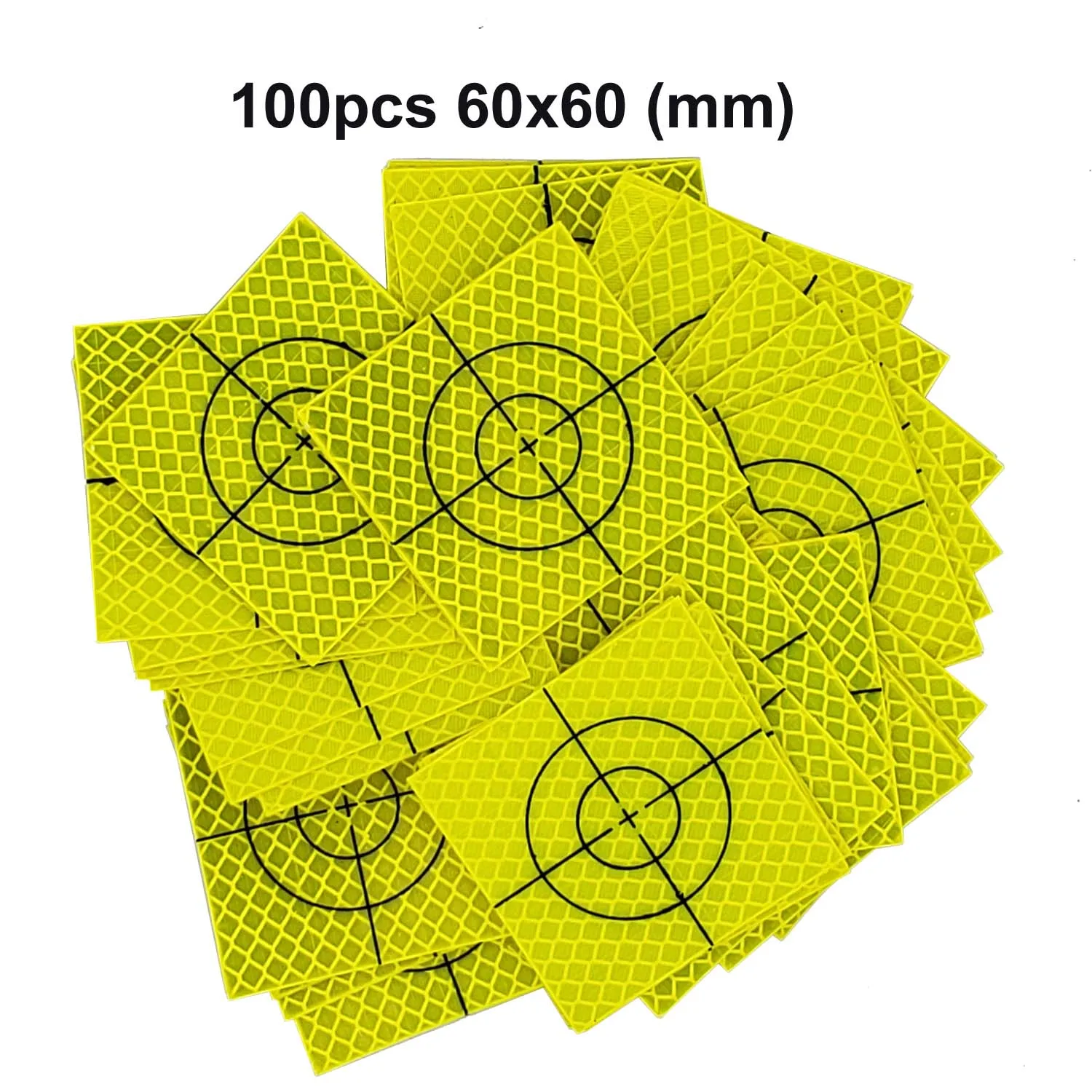 100 шт. флуоресцентный желто-зеленый отражатель лист 60x60 мм(60x60) Светоотражающая Целевая лента для общей станции