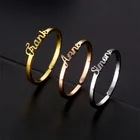 Нержавеющая сталь, нанесение имени клиента, кольца для женщин, ювелирное изделие, на заказ модные регулируемые Свадебный письмо кольцо, ювелирные изделия в качестве подарка