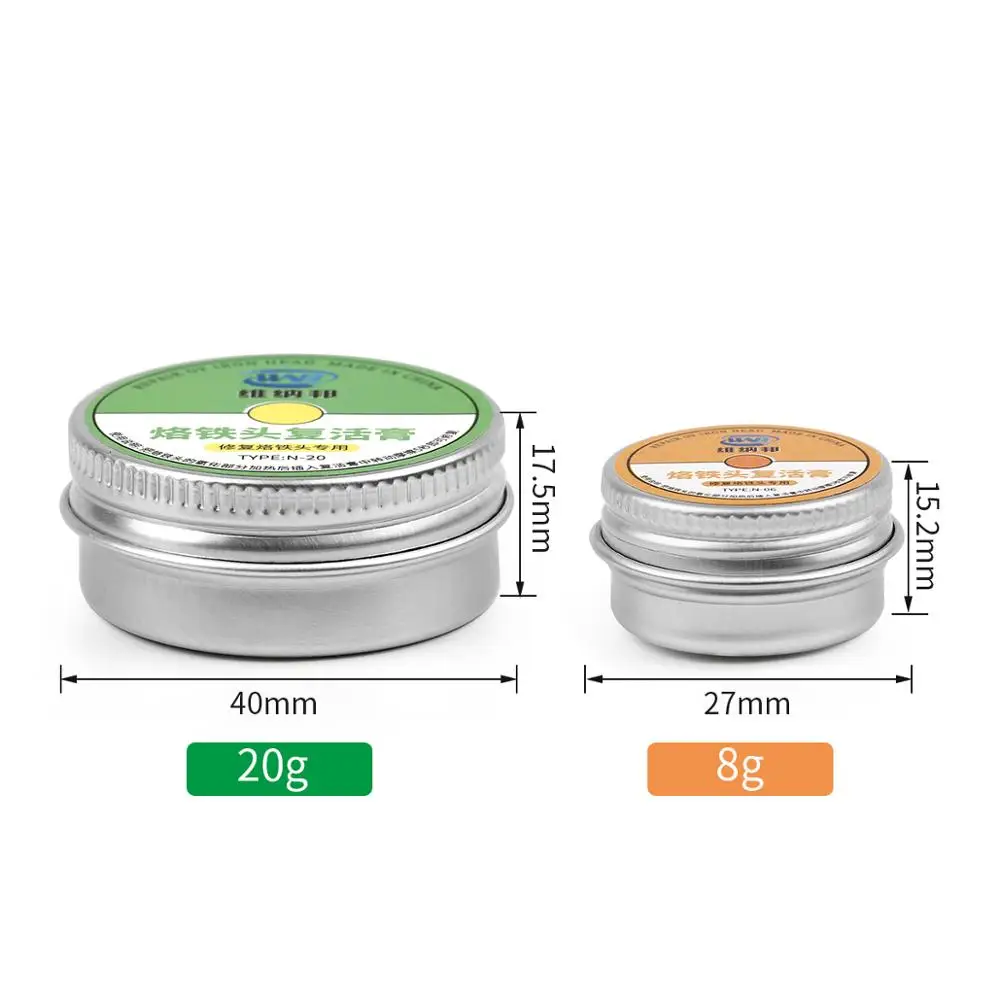 

WNB Lead-Free Electrical Soldering Iron Tip Refresher Solder Clean Paste Head Resurrection Cream Cleaning Oxide Repair Tool Kit