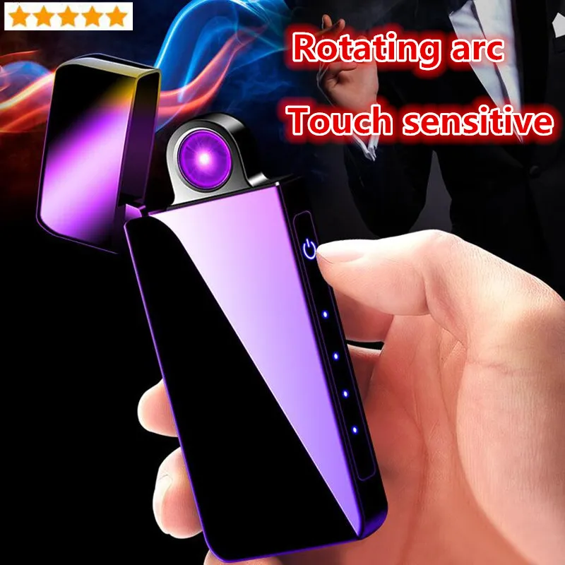 Плазменная зажигалка с круглой дугой ветрозащитная Электронная для сигарет