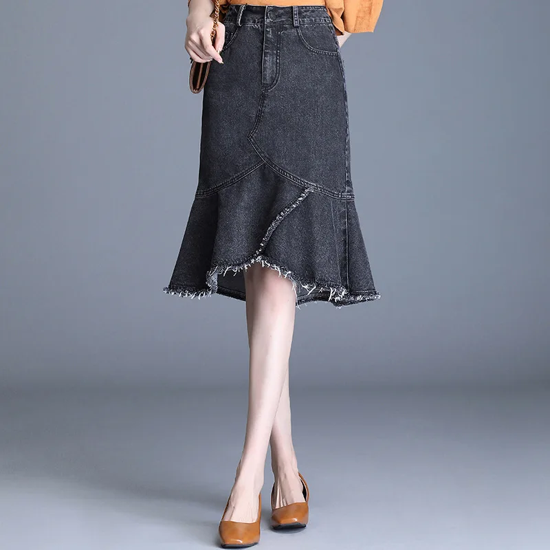 Женская джинсовая юбка повседневная облегающая в Корейском стиле годе