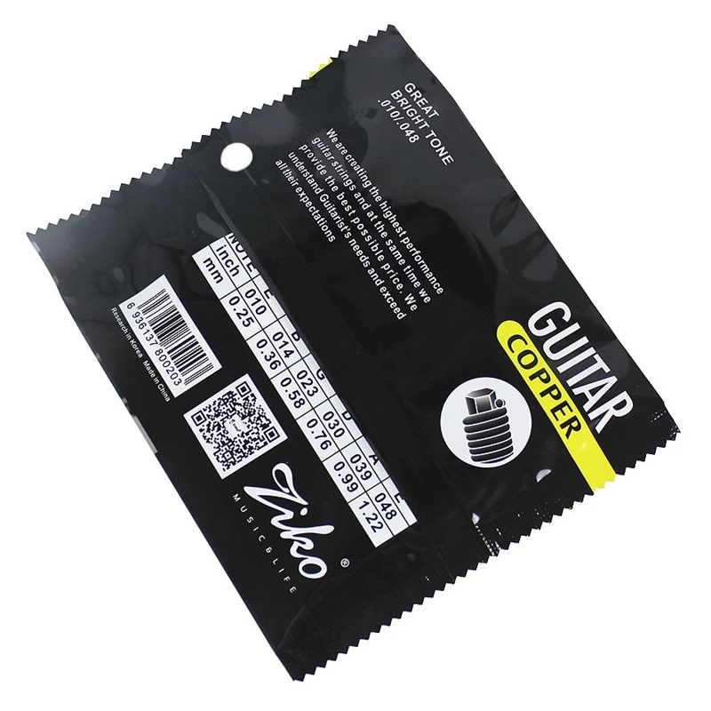 6 saitenset ziko dag akustische gitarre saiten musical instruments akustische gitarre string gitarre teile dag 010 free global shipping