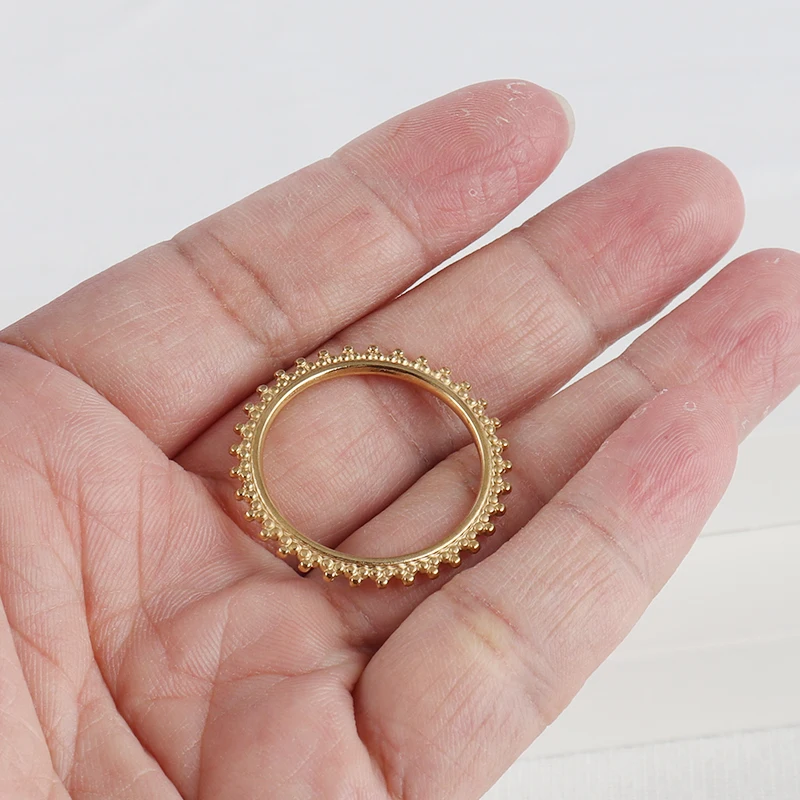 

5pcs Stainless Steel Gold Color Round circle Charms High Polished Pendant For DIY Jewelry Making Necklace Bracelet Accessories