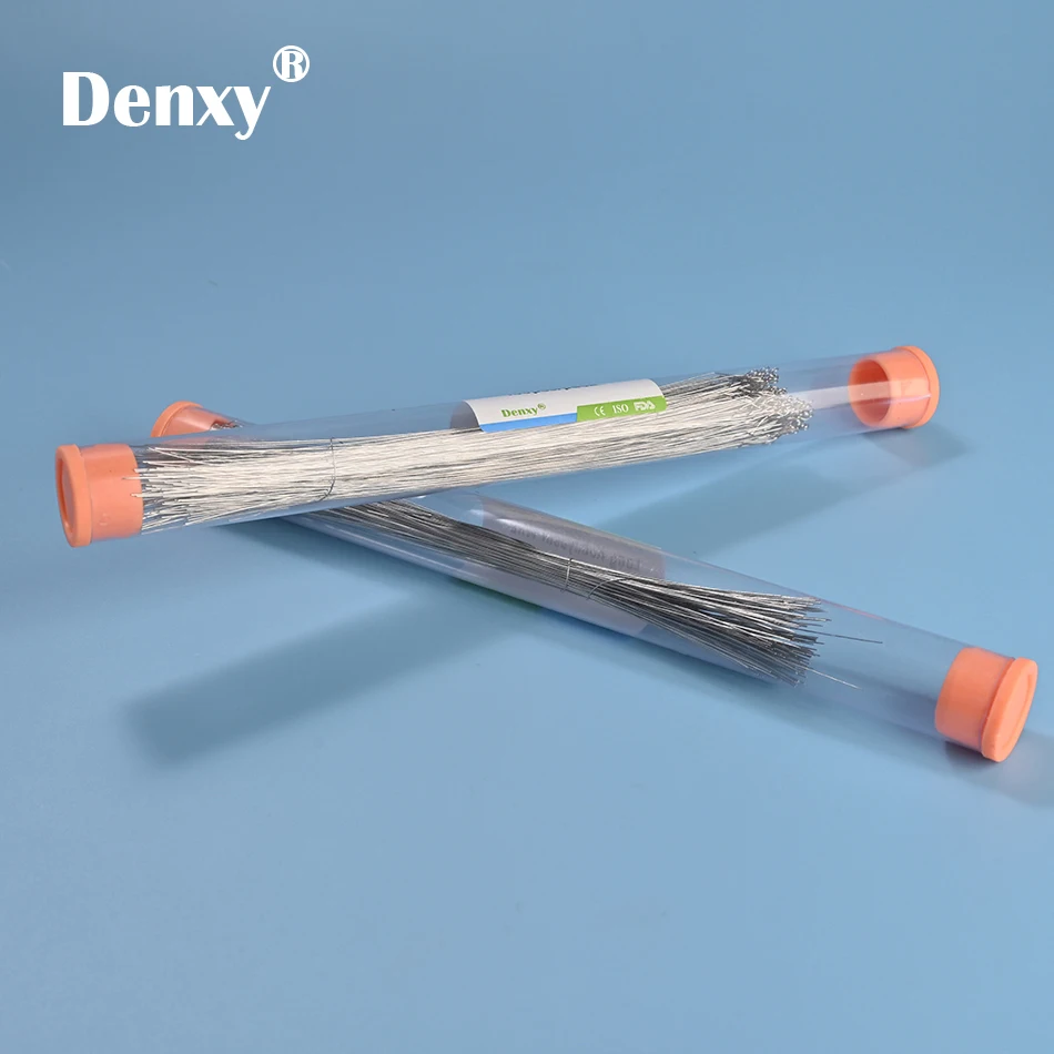 Denxy 500pc High Quality Long Type Metal Orthodontic Ligature Wire Orthodontic Bracket Kobayashi Preformed ligature tie Archwire