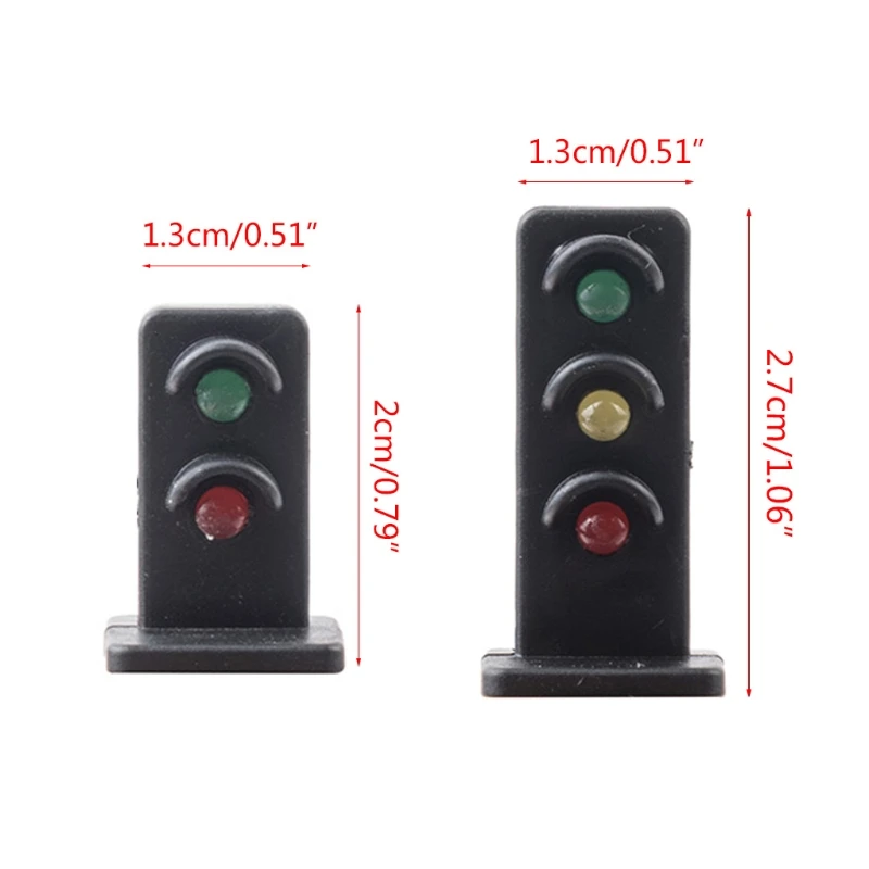 

New 1:87 Traffic Light Railroad Train Signal Light for Kids Dollhouse Miniature Building Model Sandbox Pretend Play 3V/12V