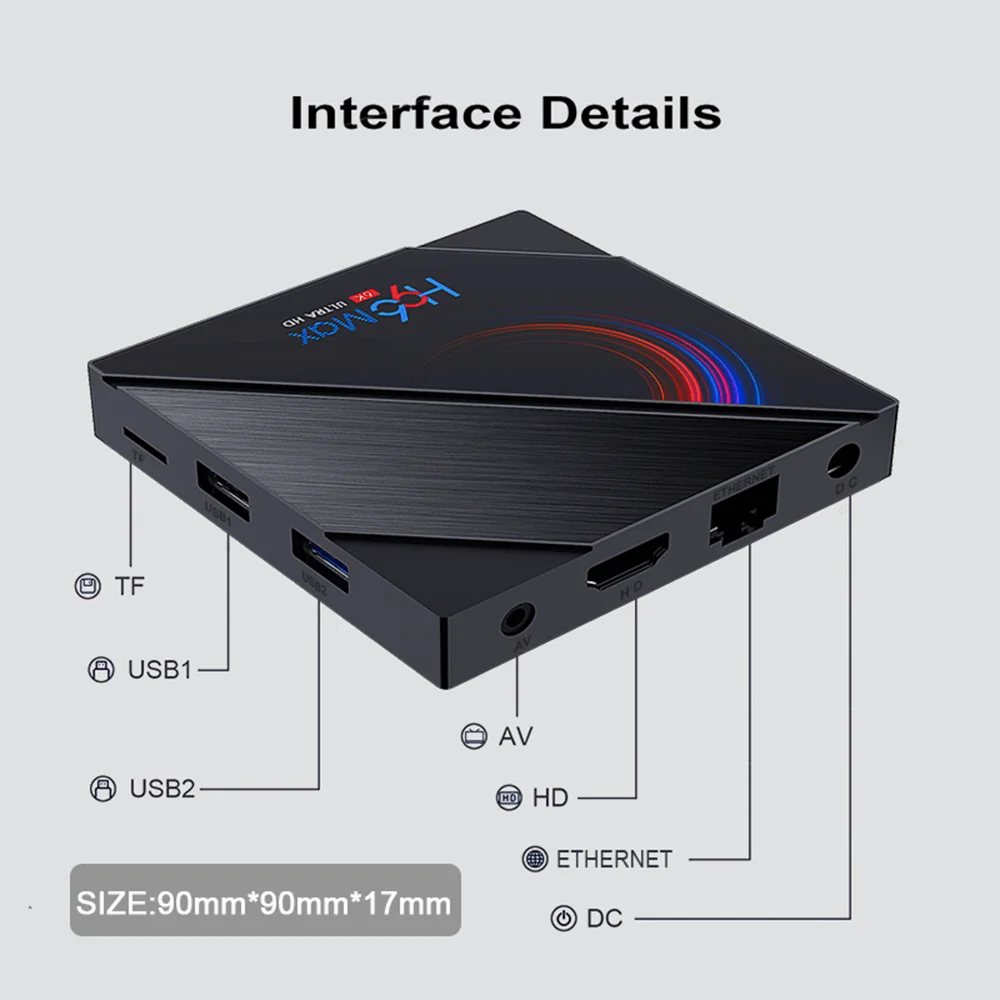 H96MAX H616 Смарт ТВ коробка Android 10 0 Allwinner 4 ядра 2 г/5G Wi Fi BT 6K 3D медиа проигрывателя