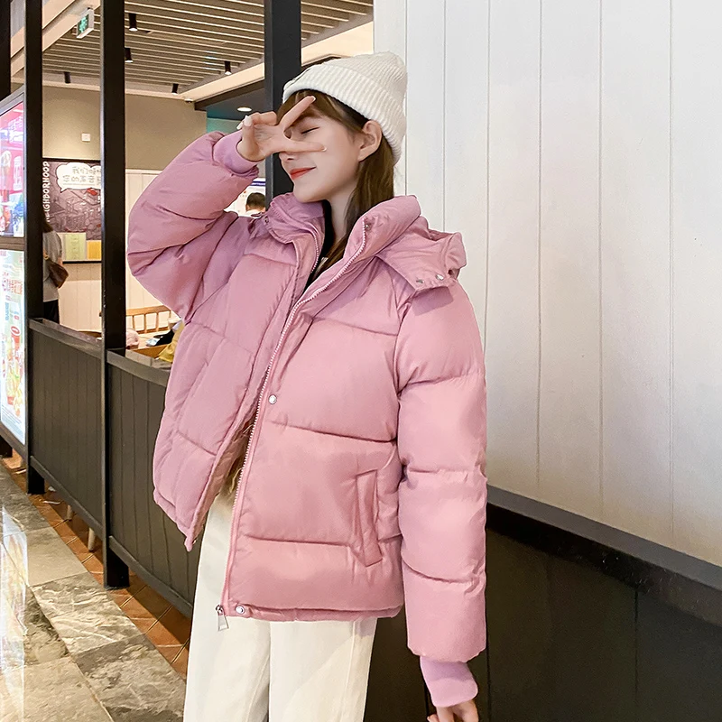5 Colors Women Warm Quilted Bubble Coat Winter Thick Puffer Jacket Hooded Korean Short Parkas Overcoat Female 2021 New