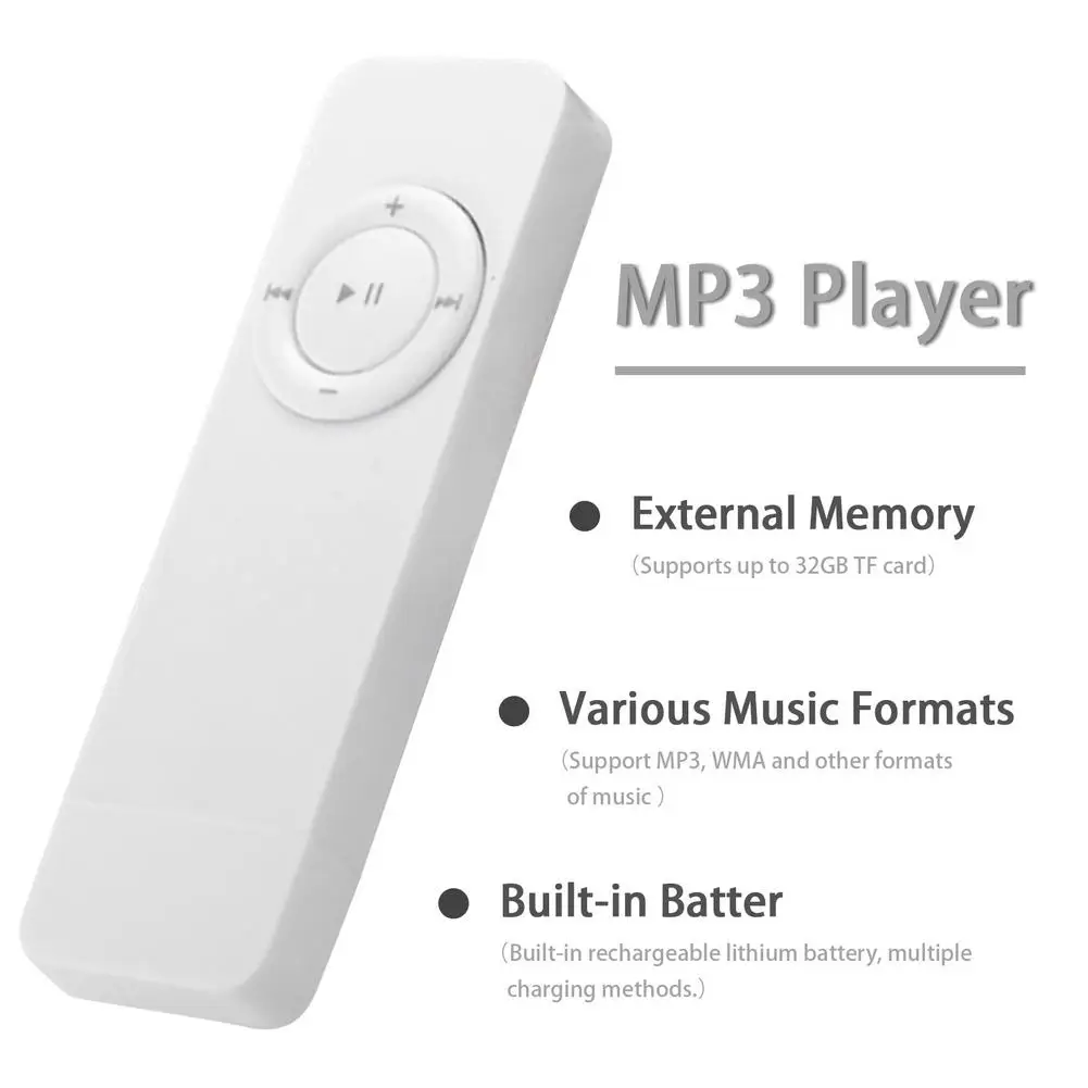

MP3 Player Portable Long Strip USB Pluggable Card Music Player Lossless Sound Music Media MP3 Player Support Micro TF Card