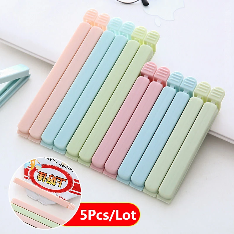

5 Pcs Household Food And Snack Storage Sealing Bag Holder Sealer Food Bag Holder Kitchen Food Preservation Tool