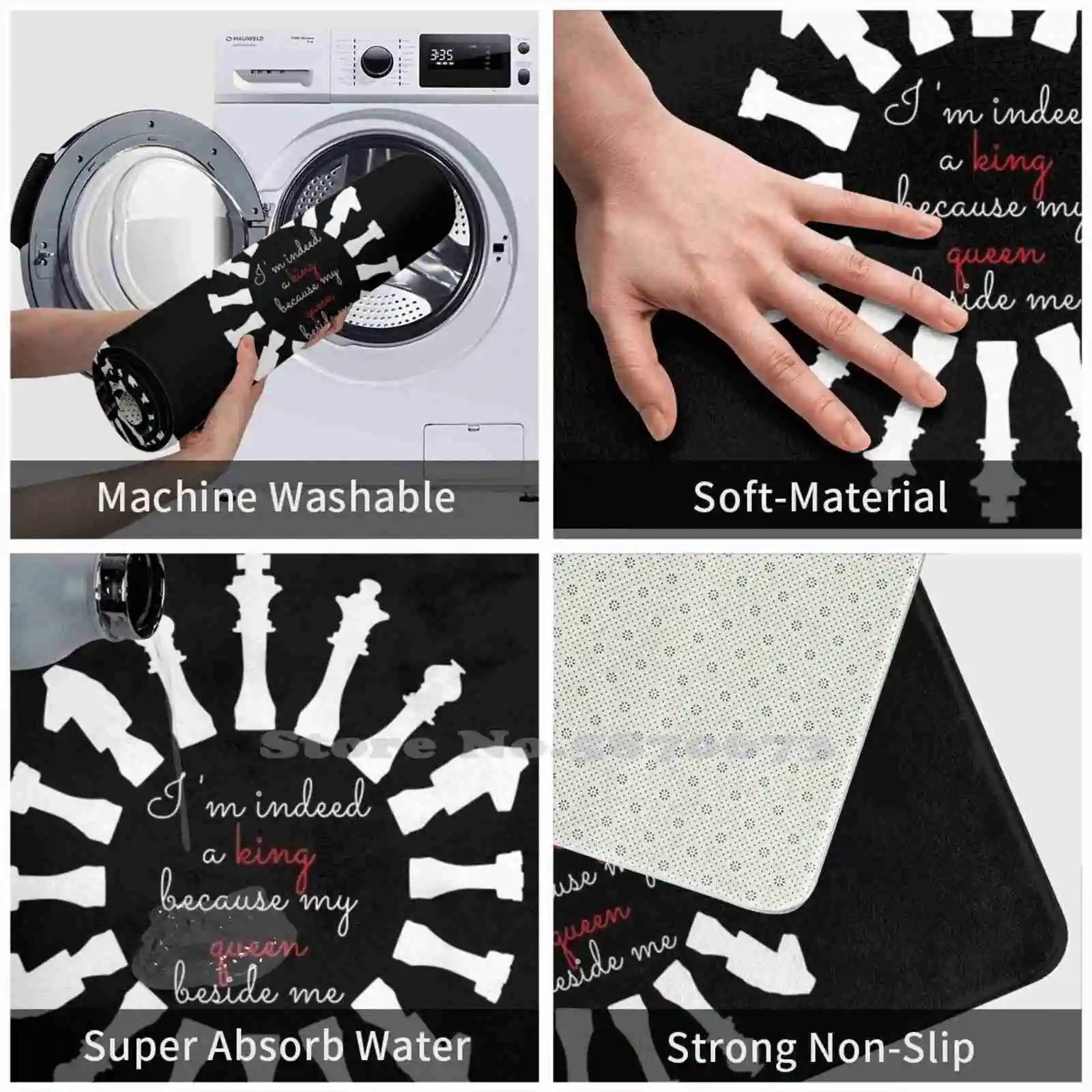 Шахматы для пар с цитатой король и королева 3 размера домашний ковер комнатный