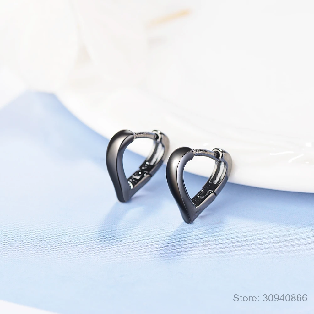 925 Sterling Silver Heart Hoop Earring Golden Bridesmaid Ear Buckle Wholesale Price | Украшения и аксессуары