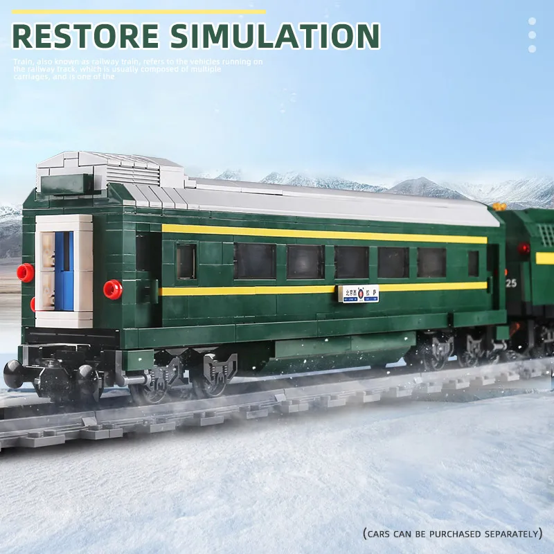 Силовой поезд MOULD KING 12001 Китай модель NJ2 дизельный локомотив железнодорожный